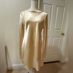 Zara Gold Long Sleeve Sheath Dress